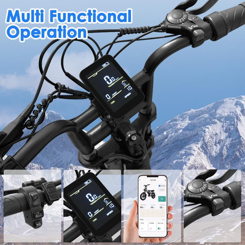 Electric Bike Adults Peak 1000W, 31MPH Electric Bicycle with 48V 17.5AH Battery, Electric Motorbike with 20" Fat Tires, Dual Disc Brakes & Full Suspension, UL Certified