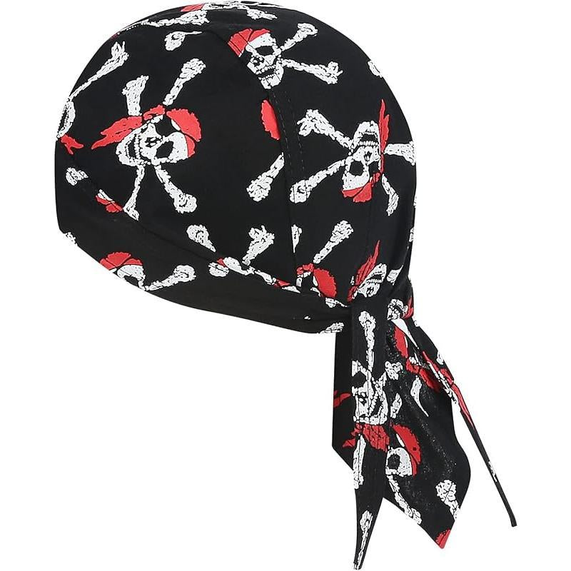 DOO Rags Dew Rag Skull Cap Pirate Hat Cycling Bandana Motorcycle Biker Cooling Head Wrap Beanie Helmet Liner