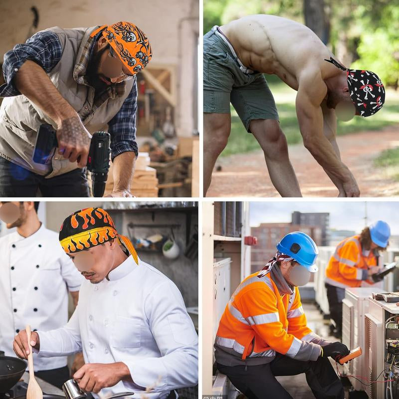 DOO Rags Dew Rag Skull Cap Pirate Hat Cycling Bandana Motorcycle Biker Cooling Head Wrap Beanie Helmet Liner