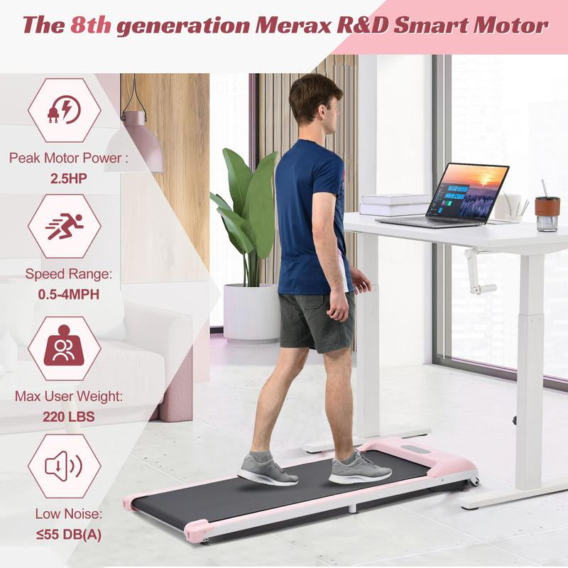 Merax 2 in 1 under Desk Electric Treadmill 2.5HP, Bluetooth APP for Home Gym