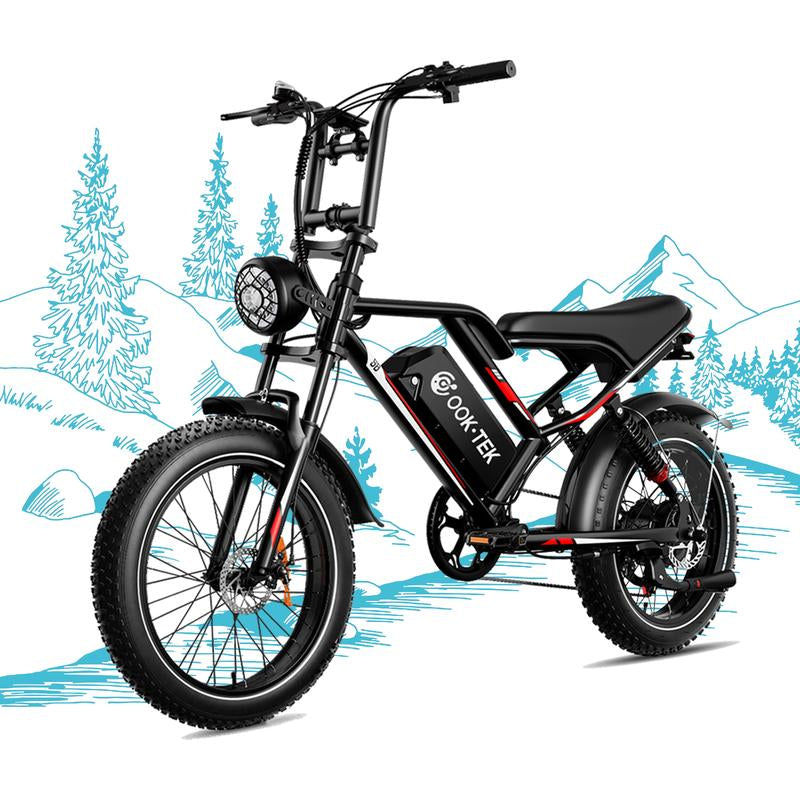 Electric Bike Adults Peak 1000W, 31MPH Electric Bicycle with 48V 17.5AH Battery, Electric Motorbike with 20" Fat Tires, Dual Disc Brakes & Full Suspension, UL Certified