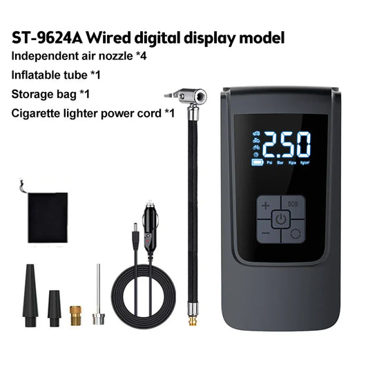 12V 150Psi Air Pump with Battery Portable Car Tyre Inflator for Car Motorcycle and Bicycle Tires Electric