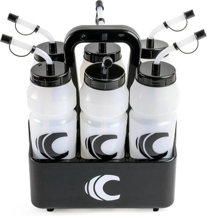 Cannon Sports 1 Liter Sports Water Bottle, Bpa-Free, 34 Oz Capacity, Large Mouth, 2 Lids (Straw and Squeeze) with Carrier, Great for Helmet Sports Such as Hockey, Lacrosse, Football, Boxing